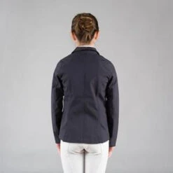 Horze Adele Junior Show Coat -Riding Apparel Store 33317 horze adele jr show coat dark blue back model 54875 01694.1583871958