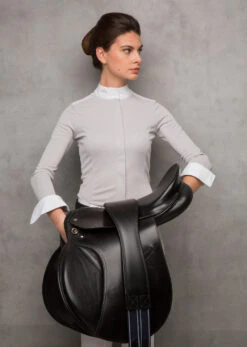 Horseware Ireland Horseware AA Clean Cool Competition Shirt -Riding Apparel Store aa clean cool comp shirt pearl grey rider cmpjlm jpea horseware 16351.1649201190