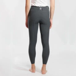 For Horses Adelia Pull On Knee Grip Breeches -Riding Apparel Store adelia pull on knee grip grey back ADELIA for horses 60043.1620257101
