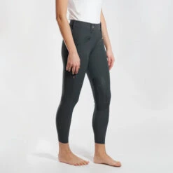For Horses Adelia Pull On Knee Grip Breeches -Riding Apparel Store adelia pull on knee grip grey side ADELIA for horses 49330.1620257098