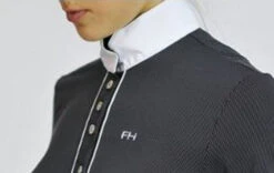 For Horses Alzira Pois Show Shirt -Riding Apparel Store alzira pois black crop 2 for horses 36506.1567108331