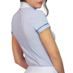 For Horses Alzira Pois Show Shirt -Riding Apparel Store alzira show shirt pip blue back for horses 32229.1596587384
