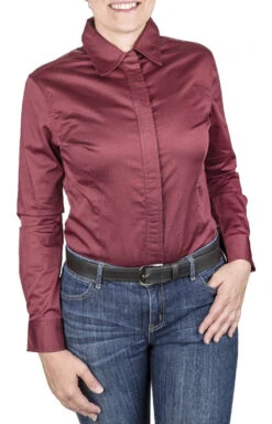 TuffRider Americana Western Show Shirt -Riding Apparel Store americana shirt burgundy front tuffrider 56864.1631322167