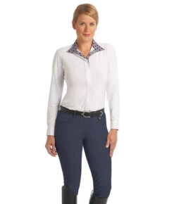 Ovation Aqua-X Knee Patch Breeches -Riding Apparel Store aqua x grip kp breech navy ovation 31822.1626550792