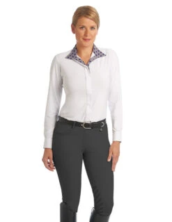 Ovation Aqua-X Knee Patch Breeches -Riding Apparel Store aqua x silicone KP black front 469889 ovation 54888.1626551366