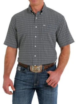 Men's Cinch ArenaFlex Navy Print Shirt -Riding Apparel Store arenaflex print ss navy front MTW1704115 cinch 27375.1680884224