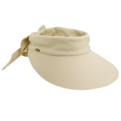 Scala Arosa Deluxe Visor With Bow -Riding Apparel Store arosa deluxe cotton visor bow natural brim V25 NAT scala 32606.1691251153