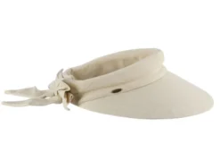 Scala Arosa Deluxe Visor With Bow -Riding Apparel Store arosa deluxe cotton visor bow natural side V25 NAT scala 43157.1691250637