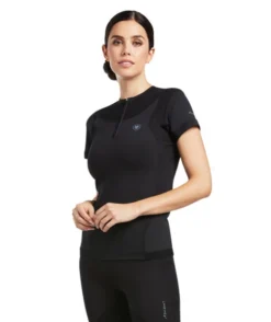 Ariat Ascent Crew Short Sleeve Baselayer -Riding Apparel Store ascent crew SS baselayer black front 10039200 ariat 31549.1645830715