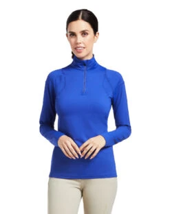 Ariat Auburn Quarter Zip Baselayer -Riding Apparel Store auburn 1 4 zip baselayer mazarine blue front 10039496 ariat 48391.1645308602