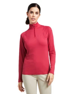 Ariat Auburn Quarter Zip Baselayer -Riding Apparel Store auburn 1 4 zip baselayer red bud front 10039495 ariat 18560.1662078733