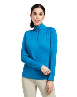 Ariat Auburn Quarter Zip Baselayer -Riding Apparel Store auburn 1 4 zip baselayer saxony blue front 10039494 ariat 2 40524.1662078744