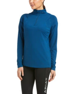 Ariat Auburn Quarter Zip Baselayer -Riding Apparel Store auburn baselayer blue opal front 10034846 ariat 61298.1662078729