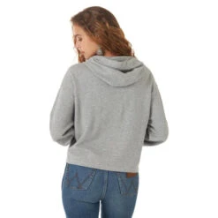 Wrangler Aztec Cropped Hoodie 7 Wrangler Aztec Cropped Hoodie -Riding Apparel Store aztec cropped hoodie grey back 112317351 wrangler 49127.1664646841