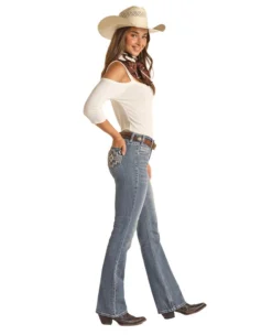 Rock & Roll Aztec Embroidered Jean -Riding Apparel Store aztec emb mr bc lt.vintg side RRWD4MR0XR rock n roll denim 42450.1675200959