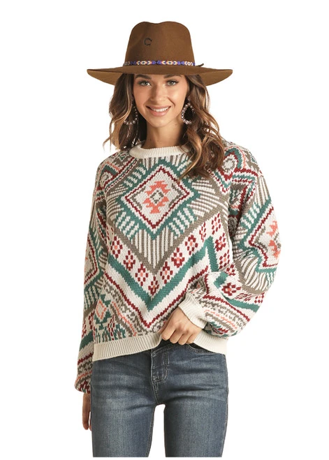 Rock & Roll Denim Aztec Sweater 1 Rock & Roll Denim Aztec Sweater