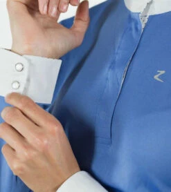 Horze Blaire Long Sleeve Show Shirt -Riding Apparel Store blair ls show shirt periwinkle cuff horze 21049.1554325228