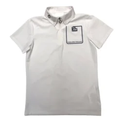 Boys Cavalleria Toscana Team Daytona Zip Polo -Riding Apparel Store boys daytona competition polo white front POO080 JE152 0001 CT 98576.1660759311