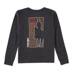 Boys Wrangler Silhouette Horse Tee Long Sleeve -Riding Apparel Store boys silhouette horse tee caviar back 112319270 wrangler 89314.1663188885
