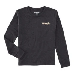 Boys Wrangler Silhouette Horse Tee Long Sleeve -Riding Apparel Store boys silhouette horse tee caviar front 112319270 wrangler 47147.1663204124