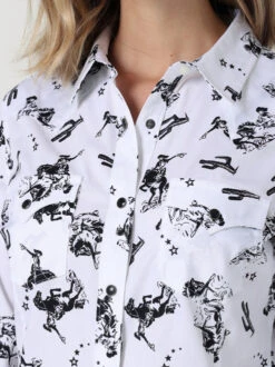 Wrangler Retro Bronc Snap Shirt -Riding Apparel Store bronc snap shirt ls white detail 112330046 wrangler 00727.1682109520