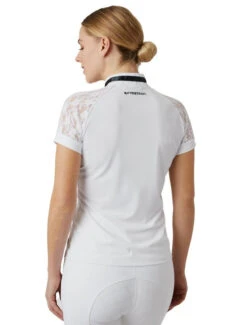 B Vertigo Lauren Show Shirt Short Sleeve -Riding Apparel Store bv lauren lace mesh ss white back 33593 WH horze 43362.1661616166