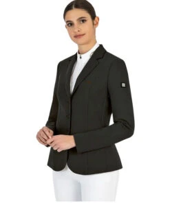 Equiline Celisa C Show Coat -Riding Apparel Store celisa competition jacket black front M08713 006 equiline 10044.1675299077