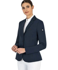 Equiline Celisa C Show Coat -Riding Apparel Store celisa competition jacket blue front M08713 002 equiline 74635.1675299079