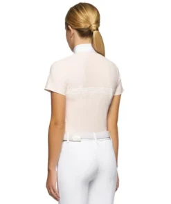 Cavalleria Toscana Girls Racing Stripe Competition Polo -Riding Apparel Store chd racing stripe polo pink back POA067 JE022 2500 CT 32804.1639864712
