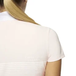 Cavalleria Toscana Girls Racing Stripe Competition Polo -Riding Apparel Store chd racing stripe polo pink back detail POA067 JE022 2500 CT 31112.1639864702