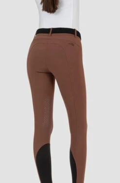Equiline Cire High Waist Knee Grip Breeches -Riding Apparel Store cire hw knee grip chocolate back N08951 equiline 69882.1635625003