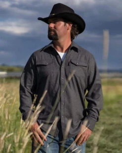 Outback Trading Men's Cooper Shirt Jacket -Riding Apparel Store cooper shirt jacket slate outback 19651.1607797111