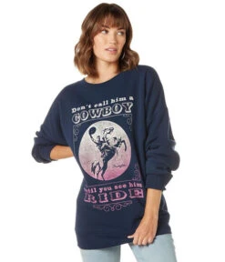 Wrangler Cowboy Ride Sweatshirt -Riding Apparel Store cowboy ride sweatshirt navy front 112335643 wrangler 75748.1689438475