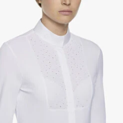Cavalleria Toscana Crochet Bib Long Sleeve Shirt 9 Cavalleria Toscana Crochet Bib Long Sleeve Shirt -Riding Apparel Store crochet bib LS shirt white bib CAD131 JE140 0001 CT 84172.1649191650
