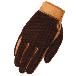 Heritage Crochet Riding Gloves -Riding Apparel Store crochet riding glove brown HG275 heritage gloves 28912.1643407638