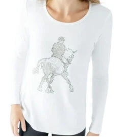Chestnut Bay Crystal Dressage Top -Riding Apparel Store crystal dressage top white closeup chestnut bay 82242.1638741086
