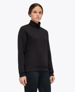Cavalleria Toscana Embossed Turtleneck Pullover -Riding Apparel Store ct emboss turtleneck pullover black side FED106 CO100 9999 cavalleria toscana 59919.1664055435