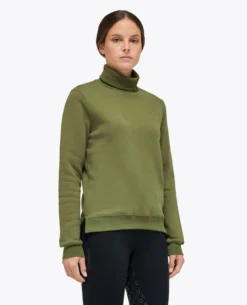 Cavalleria Toscana Embossed Turtleneck Pullover -Riding Apparel Store ct emboss turtleneck pullover fl.green side FED106 CO100 5E00 cavalleria toscana 49658.1664055520