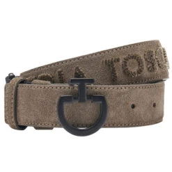 Cavalleria Toscana Logo Chamois Belt -Riding Apparel Store ct logo suede belt cacao CIN099 PE024 4300 CT 46374.1670721406