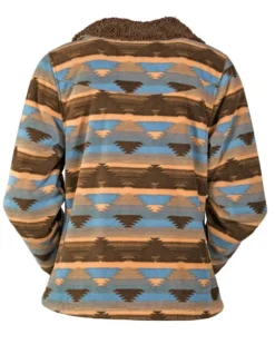 Outback Trading Dawn Print Fleece Jacket -Riding Apparel Store dawn aztec jacket grey back 29662 outback 36964.1666896831