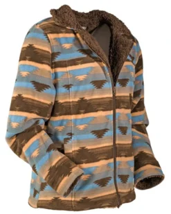 Outback Trading Dawn Print Fleece Jacket -Riding Apparel Store dawn aztec jacket grey side 29662 outback 78785.1664564244