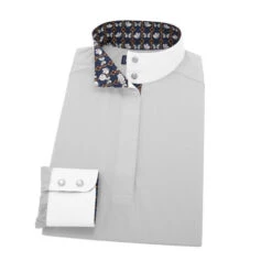 Essex Classics Grey Dusk Performance Shirt -Riding Apparel Store dusk grey LS butterflies EJL24GY essex 36290.1653504917