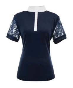 Ovation Elegance Lace Short Sleeve Show Shirt -Riding Apparel Store elegance lace ss navy 471198 ovation 67910.1626029102