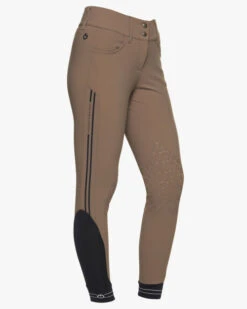 Cavalleria Toscana Embossed Stripe Breeches Knee Grip -Riding Apparel Store emboss silicone stripe breech tortora side PAD169 JE010 8960 CT 72830.1657139555