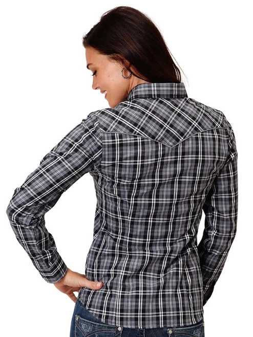 Roper Plaid Embroidered Horseshoe Shirt Long Sleeve 2 Roper Plaid Embroidered Horseshoe Shirt Long Sleeve - Image 2