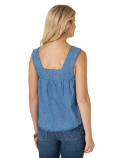 Wrangler Embroidered Tank -Riding Apparel Store embroider denim tank back LW1034B wrangler 04703.1615753247