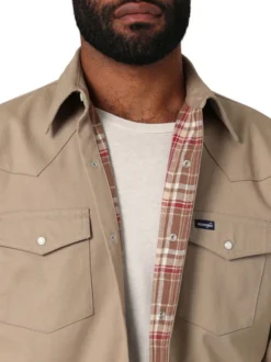 Men's Wrangler Flannel Lined Work Shirt 9 Men's Wrangler Flannel Lined Work Shirt -Riding Apparel Store flannel lined workshirt brn.khak detail 112330931 wrangler 42487.1689642264