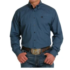 Men's Cinch Blue Geo Print Shirt Long Sleeve 6 Men's Cinch Blue Geo Print Shirt Long Sleeve -Riding Apparel Store geo print shirt ls blue front MTW1105510 cinch 73116.1677633978