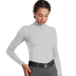 For Horses Gioconda Tech Shirt -Riding Apparel Store giocondashirt grey front for horses 60273.1622324125