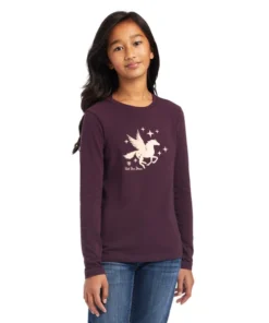 Girls Ariat Dream Tee Long Sleeve -Riding Apparel Store girls dream tee ls mulberry front 10041254 ariat 23120.1661302636